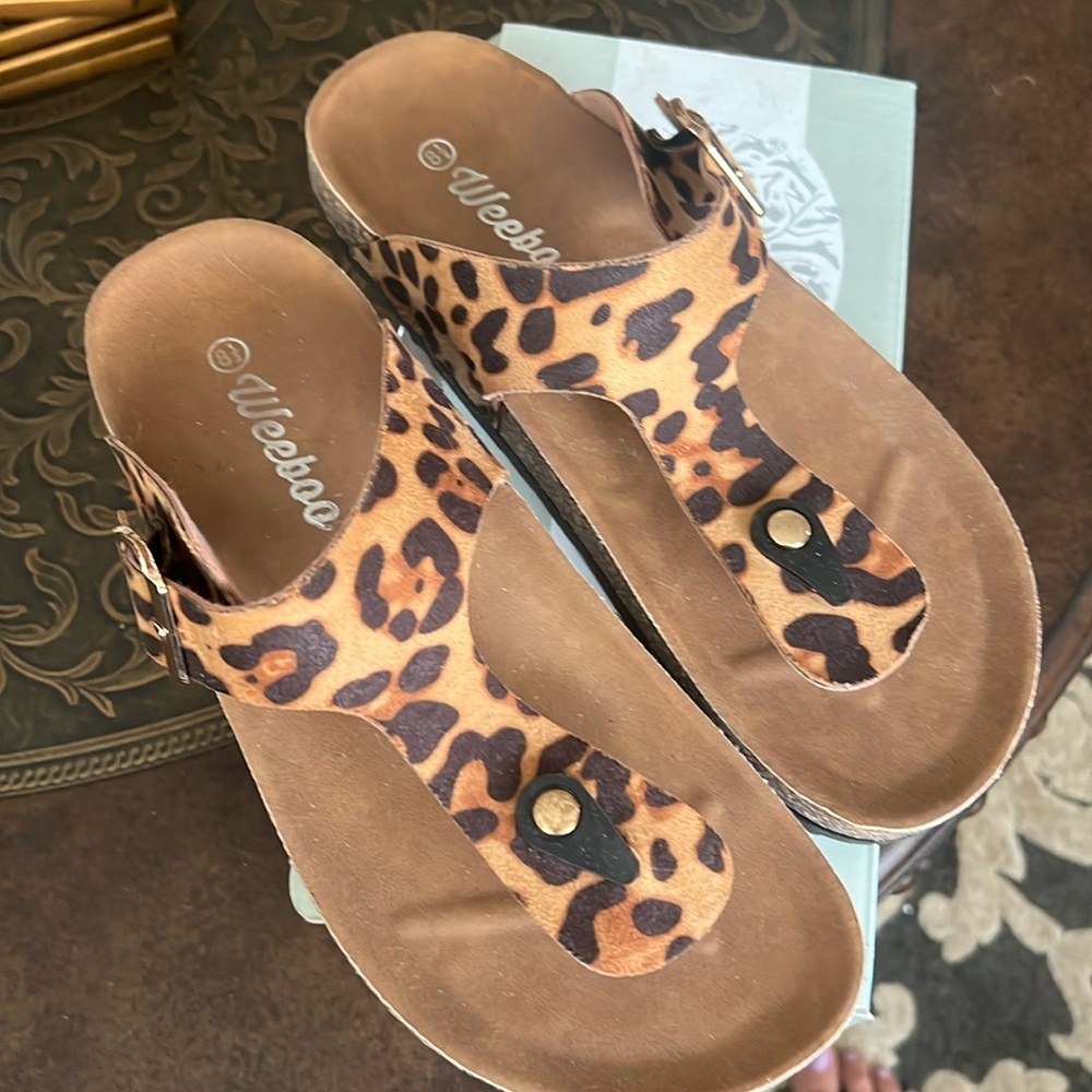 Leopard print sandals